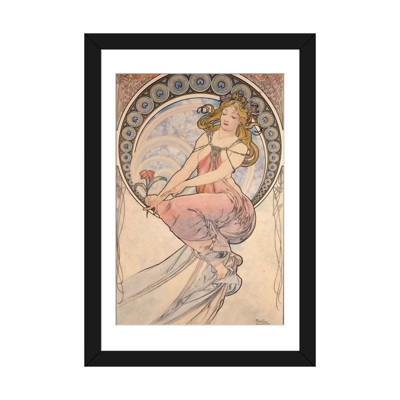 « la peinture, 1898 », impression sur toile, H 24 po x l 16 po x P 1 po, Papier beaux-arts encadré noir, Blanc