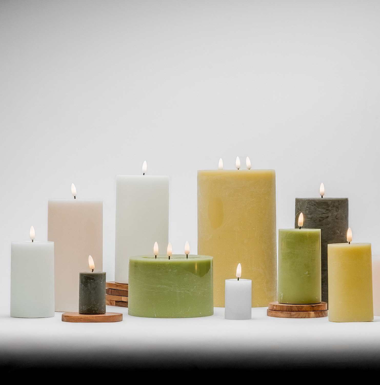 Flameless Pillar Candle, White