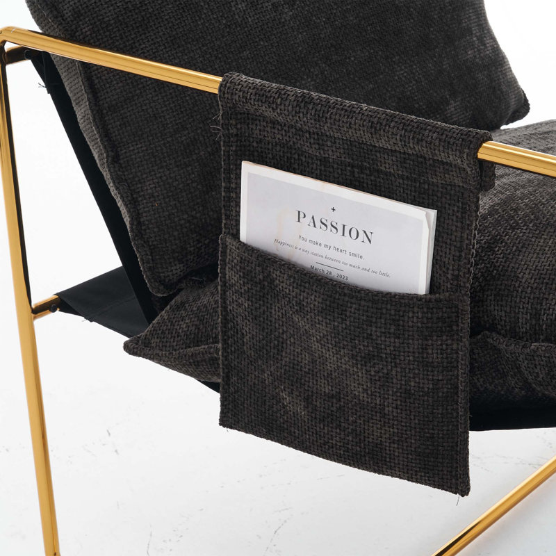 Kaizen Velvet Armchair, Black, Dark Gray , 2