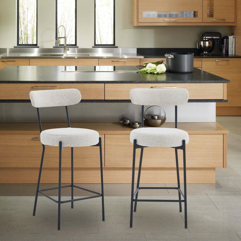 Anani Upholstered Counter Stool with Metal Frame