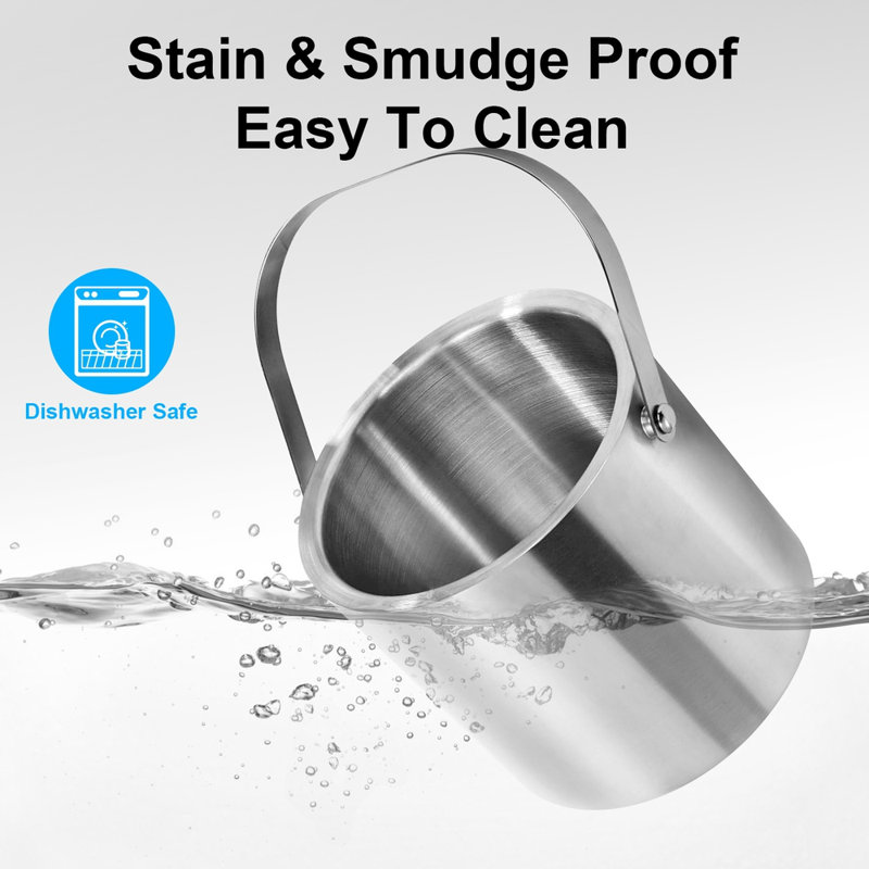 Stainless Steel Ice Bucket Set  Includes Ice Bucket With Lid, Tongs, Scoop & Strainer, Durable, Ideal For Chilling Drinks At Parties