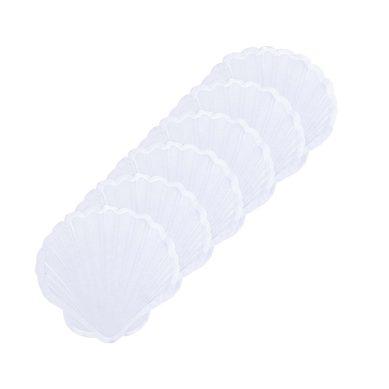 Ensemble de 6 napperons transparents en forme de coquillages