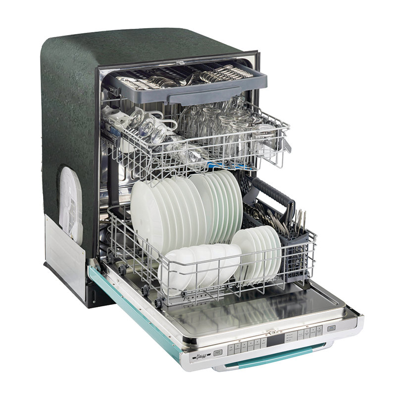 Unique Appliances Classic Retro 24" 45 Decibel ENERGY STAR Certified Built-In Dishwasher with Adjustable Rack Stainless Steel