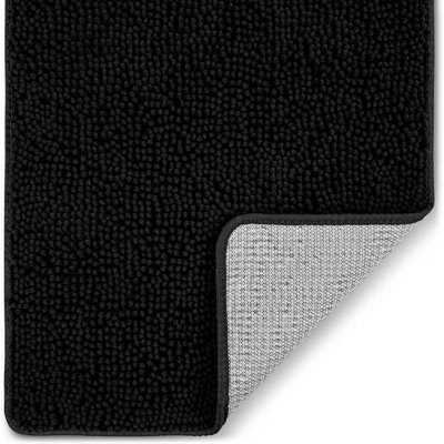 Zulay Kitchen Zulay Home Soft Shaggy Bathroom Rug In Black