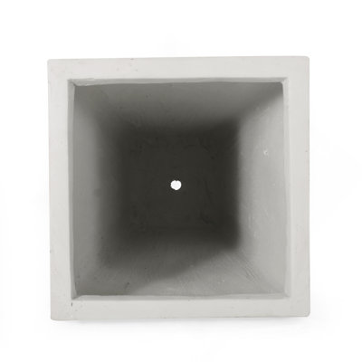 13" Outdoor Modern Small Cast Stone Planter