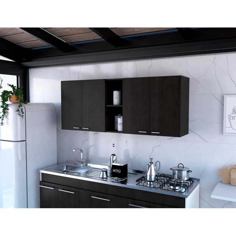 Armoire murale, porte double, Noir
