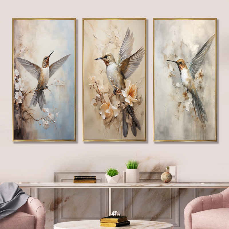 Ensemble de salon flottant Colibri - Colibri, Cadre flottant doré, H 28 po x l 36 po