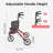 Flybrother Lightweight 3 Wheel Walker for Seniors, 13 lbs Foldable Aluminum Rollator with Cup Holder