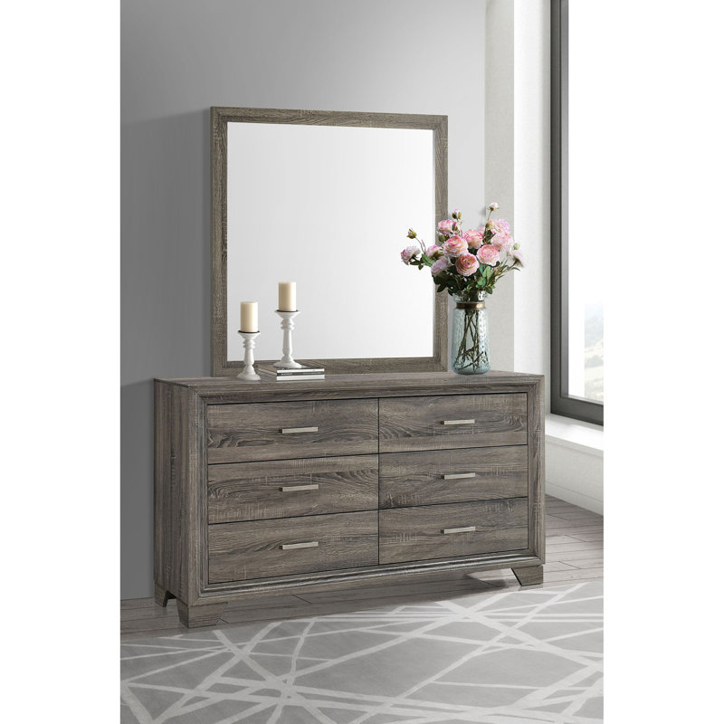 Commode 6 tiroirs avec miroir