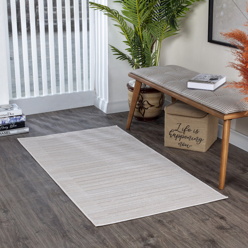 Beyanka Striped Machine Tufted Area Rug, Rectangle 120 x 170 cm