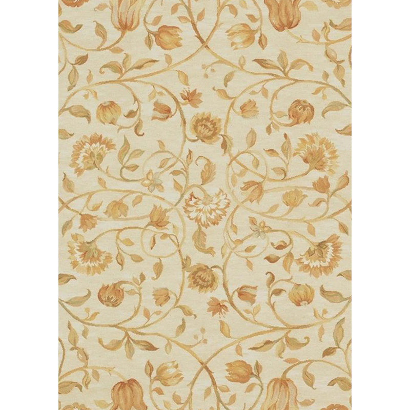 Wool Floral Area Rug, Rectangle 8'11" x 12'3"