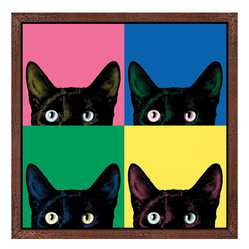 Curiosity Pop by Jon Bertelli - Painting on Canvas, Brown Floater Framed, 66.04 cm H x 66.04 cm W