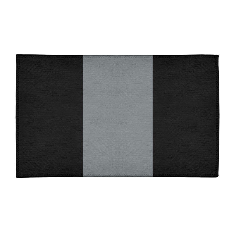 Tapis noir à rayures de hockey national, Rectangle 3 pi x 5 pi