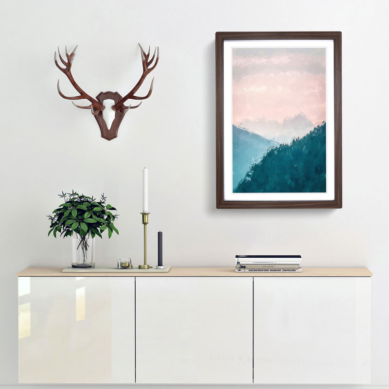 The Forest Angles in Abstract - Picture Frame Graphic Art Print, Walnut Framed, 65cm H x 48cm W x 2cm D