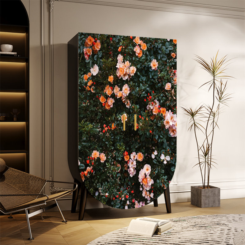 Armoire haute à double porte, Black/Multicolour
