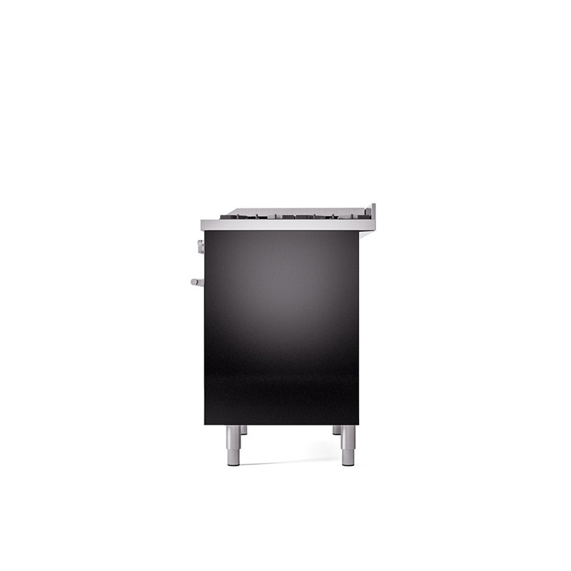 Cuisinière à double carburant 40 po ILVE Professional Plus II, Propane liquide, Noir brillant / acier inoxydable