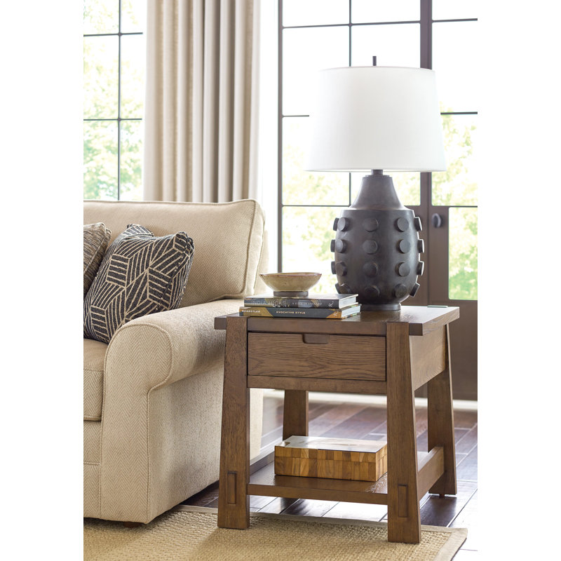 RECTANGULAR DRAWER END TABLE