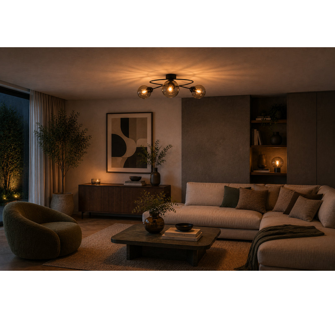 Glass Semi Flush Mount