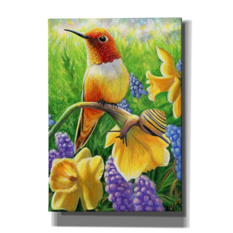 «Spring In The Garden9» par Bridget Voth, H 26 po x l 18 po x P 0,75 po