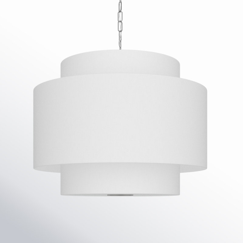 Tanyel 3 - Light Dimmable Drum Chandelier, Polished Nickel