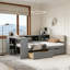 Lit plateforme simple en bois avec tablettes de rangement et tiroirs-538122442-538122437