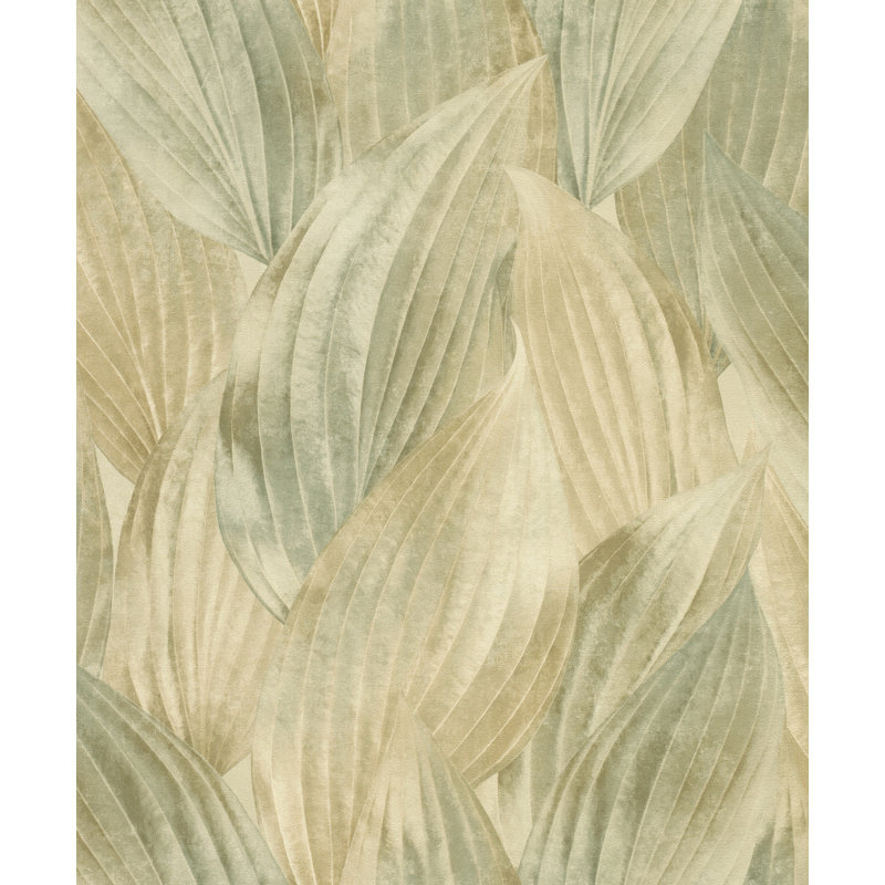 Papier peint feuille verte Melora, Vert