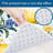 Lemon & Blue Floral Pattern, Non Slip Kitchen Mats Set Of 2