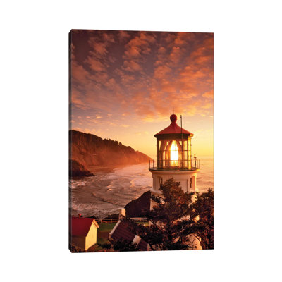Lighthouse Sunset by Dennis Frates - Wrapped Canvas Gallery-Wrapped Canvas Giclée
