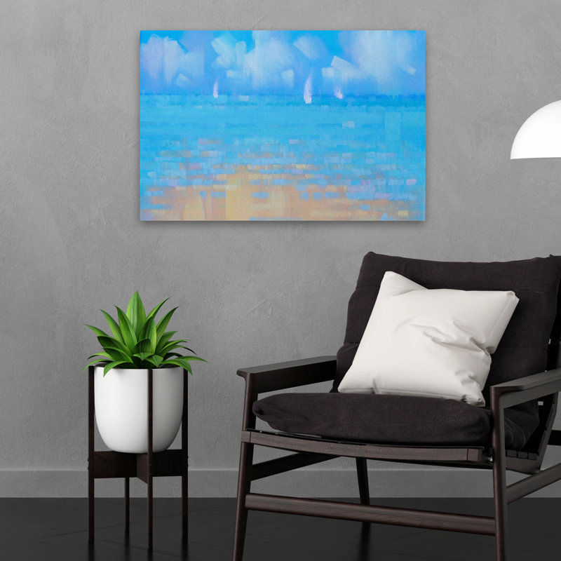 Playa 16 - paysages côtiers, plages, nuages, Europe, océan méditerranéen, art, H 16 po x l 24 po