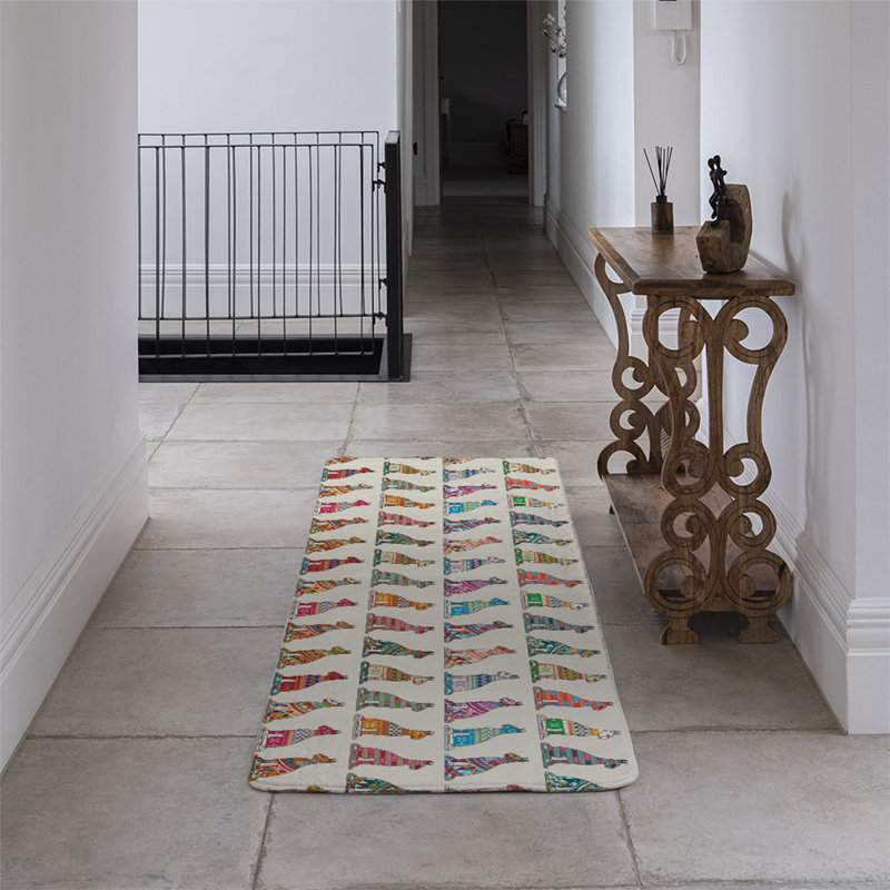 Ledezma Runner 68 cm x 235 cm Animal Print and Chevron Shaggy Area Rug