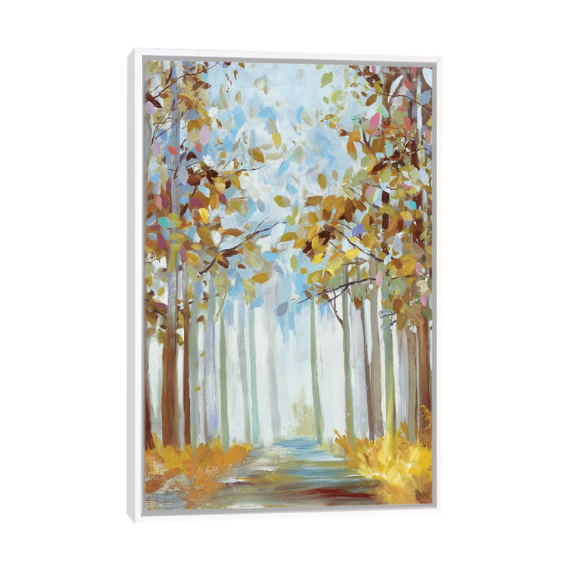 Reproduction d’art, "Walking into a Gold" par Allison Pearce, Toile blanche encadrée, H 60 po x l 40po x P 1,5 po
