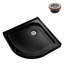 Base de douche 36 po x 36 po en acrylique noir brillant avec bonde de coin, bonde incluse-114639141