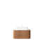 Meuble-lavabo de salle de bain 30 po Dina, armoire de rangement rayée à bords arrondis avec tiroir, lavabo rectangulaire en céramique blanche et plateau en pierre frittée blanche de Carrare, pré-assemblé, couleur grain de bois naturel-862437433-862437439