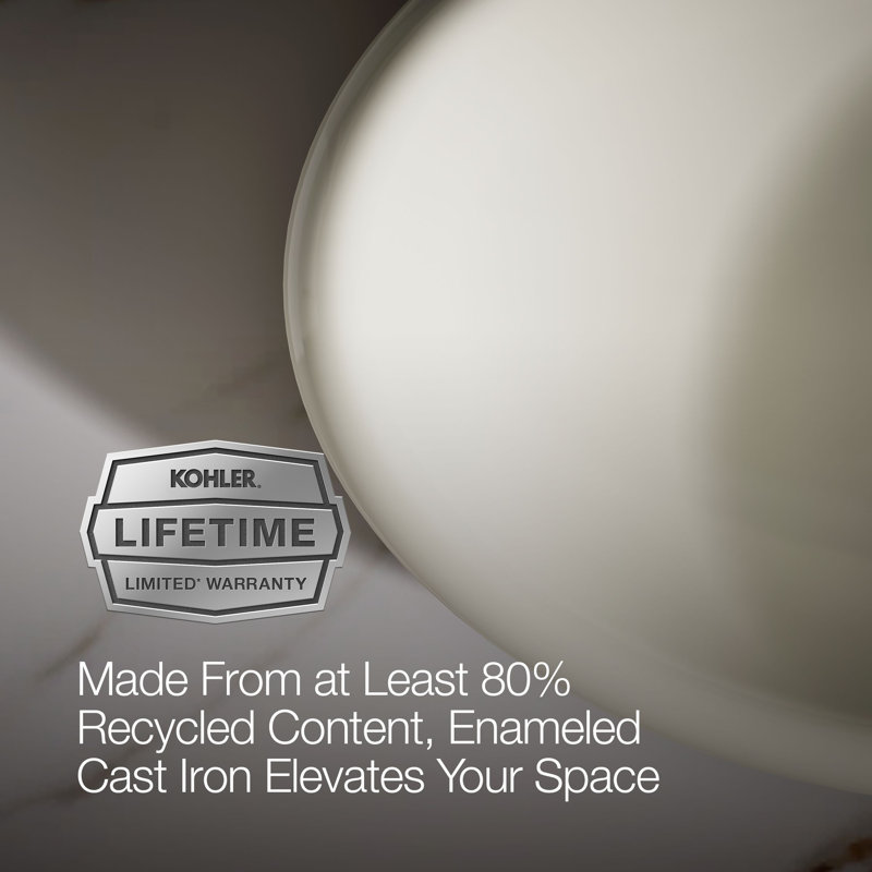 Iron Plains Metal Oval Vessel Bathroom Sink with Overflow, Biscuit