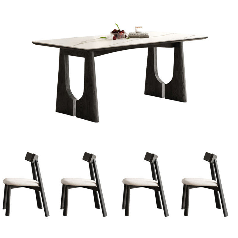Table de salle à manger de style minimaliste français, H 29,53 po x L 55,12 po x l 31,5 po