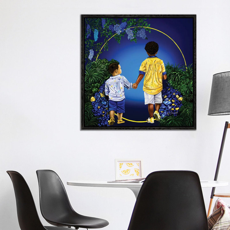 Journey With My Brother - Print on Canvas, 66.04 cm H x 66.04 cm W, Black Framed
