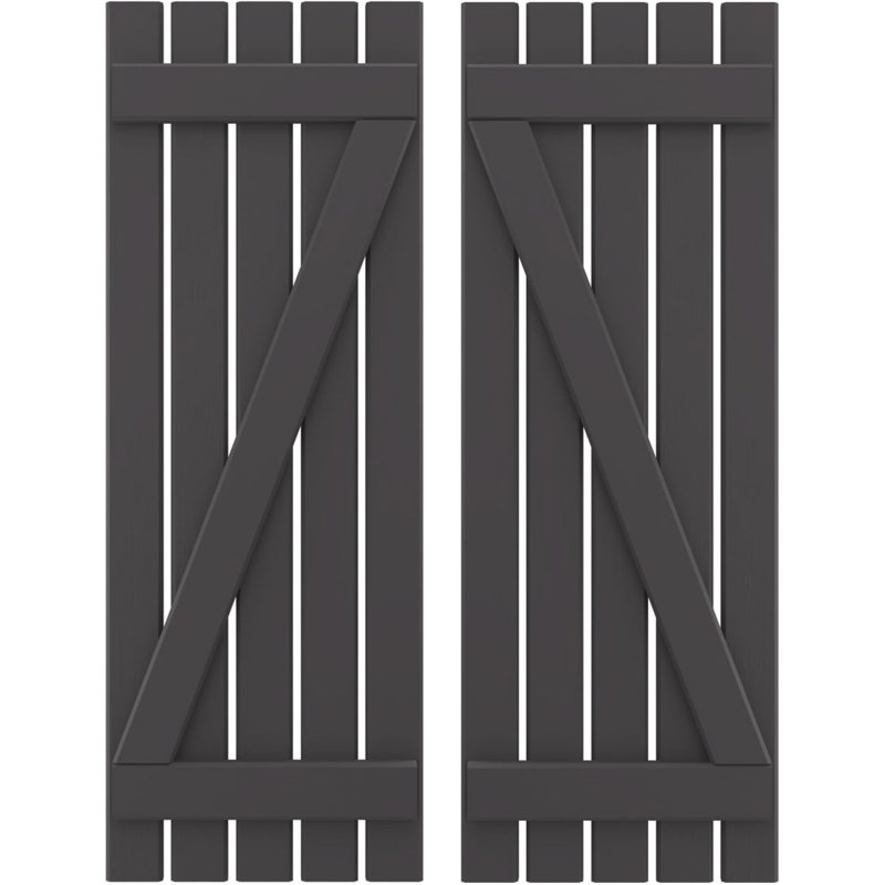 Volets de planche-n-lattes avec barre en Z (par paire) Americraft (2 lattes), Bleu nuit sans étoile, 19 1/2", 65"