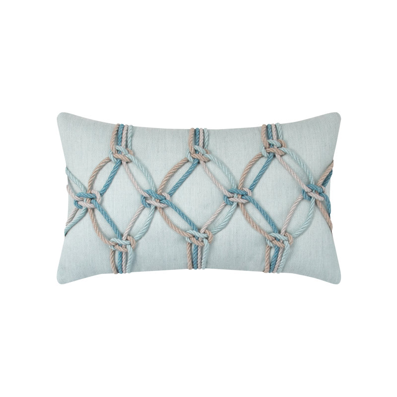 Lagoon Lumbar Indoor/Outdoor Pillow Cover & Insert, Indigo, Rectangular 12" x 20"