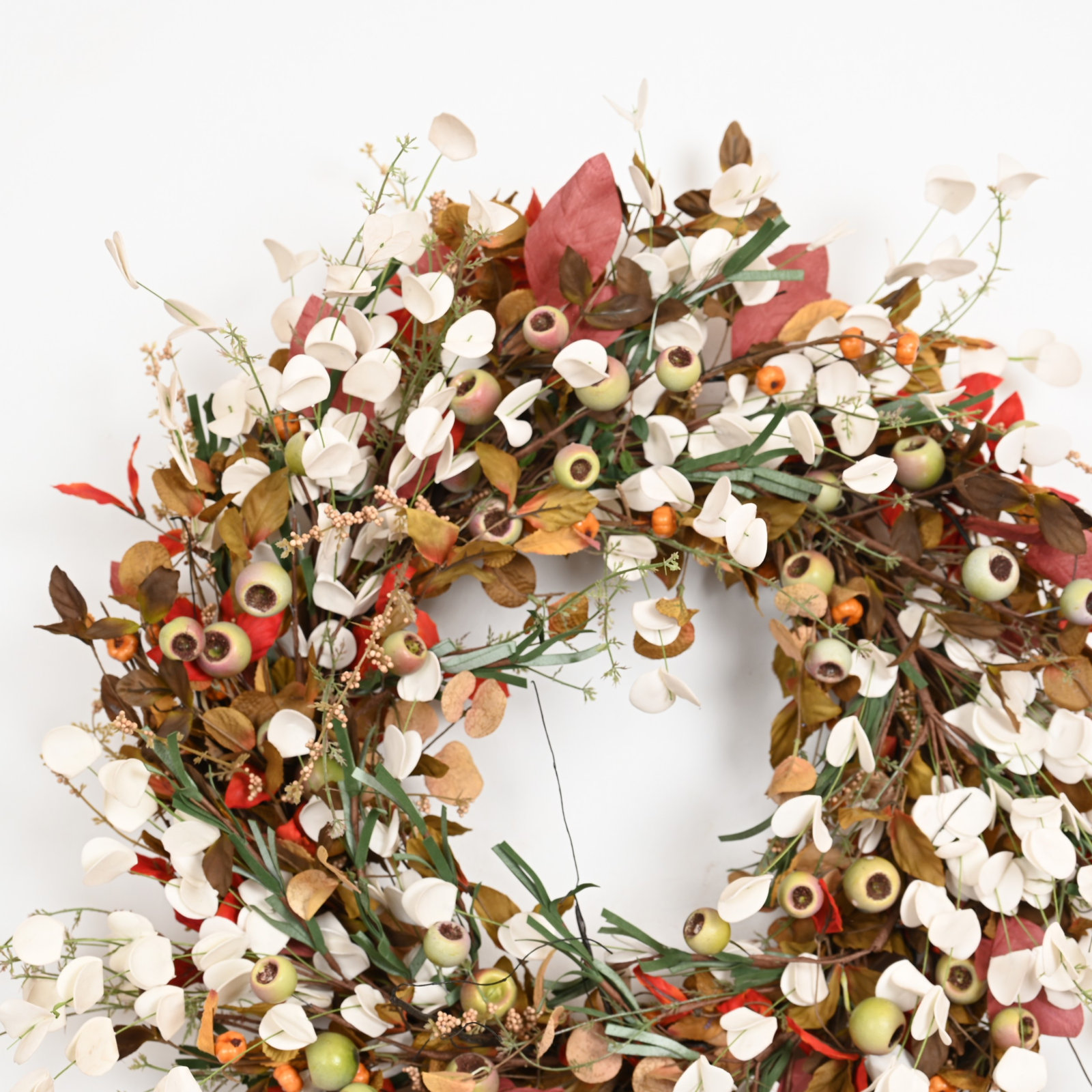 26" Large Artificial Farmhouse Autumn Harvest Foliage Eucalyptus Berry Fall Front Door Wreath Thanksgiving Decor