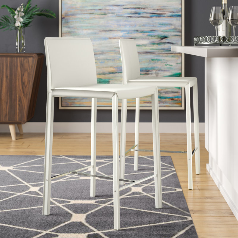 Tabouret de bar et de comptoir Anneriet, Blanc, Tabouret de bar (assise de 30 po de hauteur)