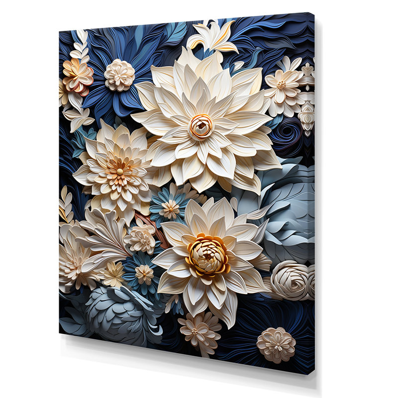 «Paper Mache Flower Blossums Radiance» sur toile, Toile tendue, H 20 po x l 12 po