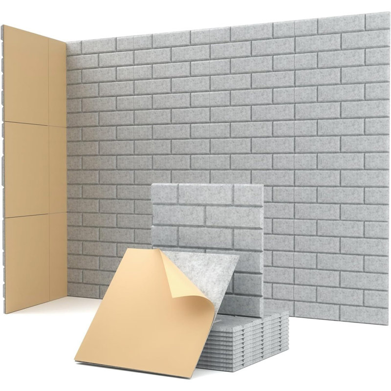Acoustic Panels, Brick, Self-Adhesive, Acoustic Wall Panels, for Echo Absorption, Decorative Sound Barrier, for Recording Studios, Game Room, Home, Office