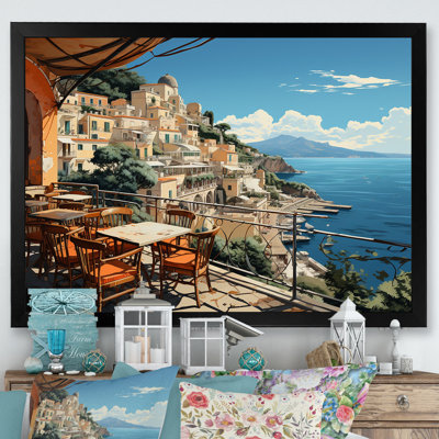 Capri Italy Blue A Mediterranean village I - Landscape Italy Wall Art