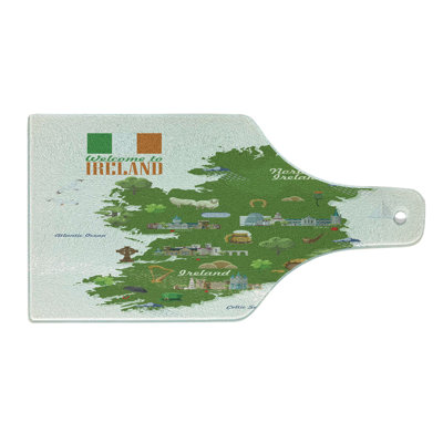 East Urban Home Glass Ireland Map Cutting Board