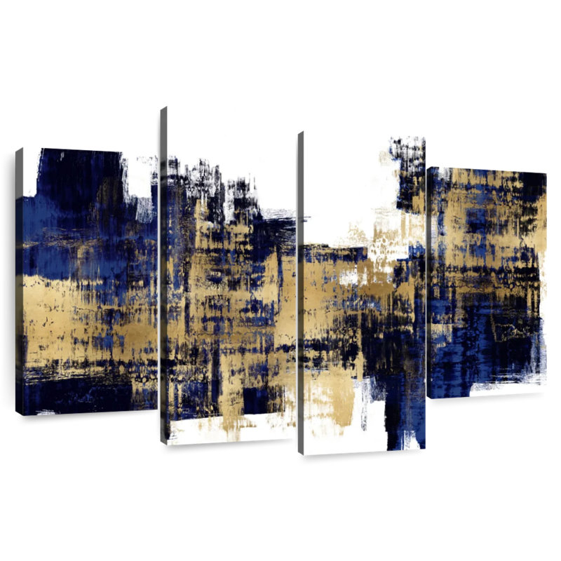Avery Vibrant Gold On Blue, 27" H x 43" W