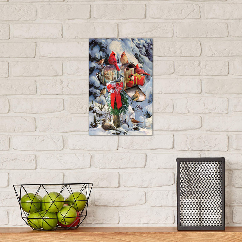 Christmas Birds At Mailbox by Greg & Company - Wrapped Canvas Print, 20.32 cm H x 30.48 cm W