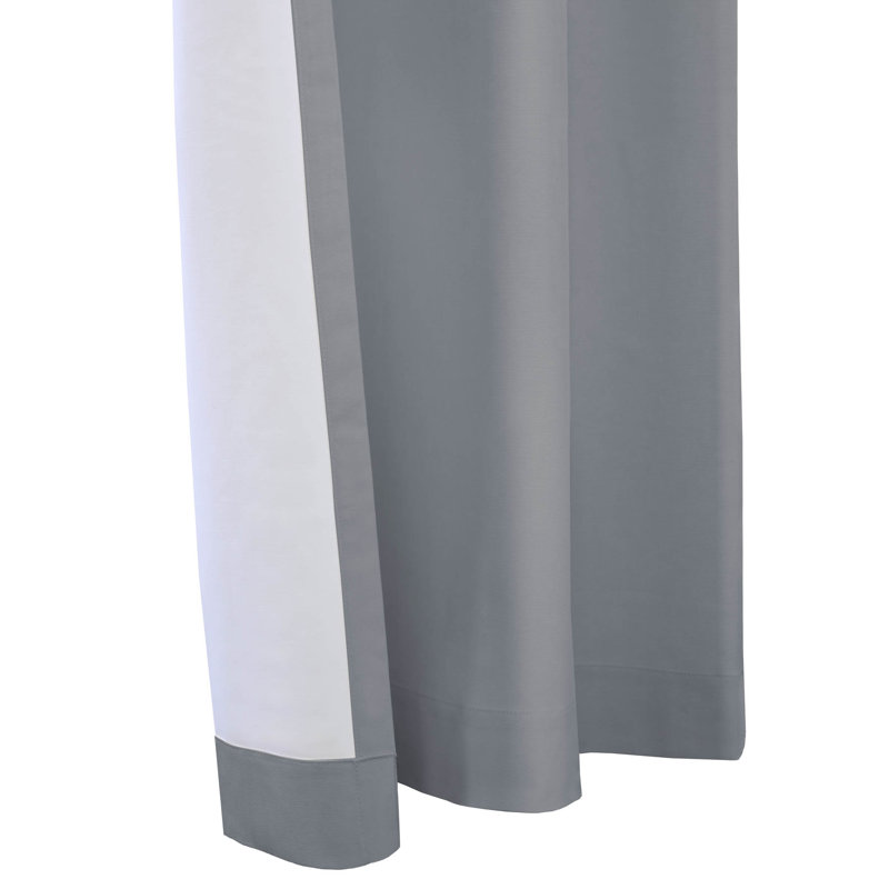 Mcgowen 100% Cotton Solid Room Darkening Thermal Tab Top Curtain Panel, 40" W X 72" L, Dolphin Gray