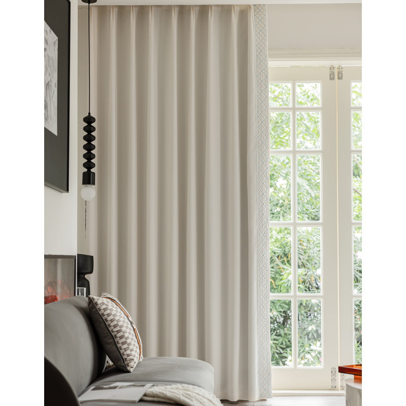 Paire de rideaux obscurcissant Arabella (ensemble de 2), Jaune chaud / crème, L 50 po x L 84 po