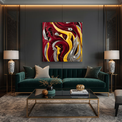 Abstract Figurative 32 Red Canvas Wall Art