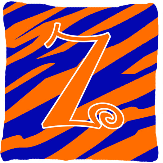 Monogramme initiale Tiger Stripe jet intérieur/extérieur oreiller, Z